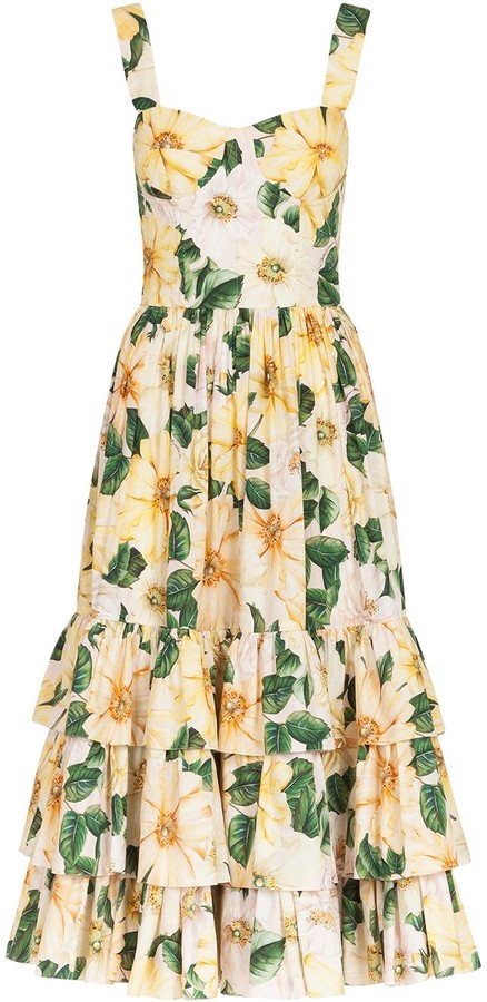 Dolce Gabbana Floral Print Cotton Dress | Shop the world's largest 