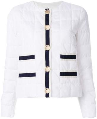 Fay stripe panelled quilted jacket