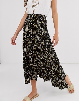 Leon And Harper Leon & Harper Jacinthe mixed print buttonthrough midi skirt