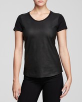 Thumbnail for your product : Majestic Perforated Leather Tee