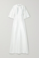Thumbnail for your product : Reem Acra Tie-detailed Mikado-piqué Gown - White
