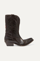 Thumbnail for your product : Golden Goose Wish Star Low Embroidered Distressed Leather Boots - Brown