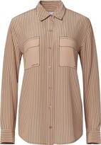 Thumbnail for your product : Equipment Striped Long-Sleeve Silk Shirt