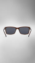 Thumbnail for your product : Burberry Laser Check Detail Square Frame Sunglasses