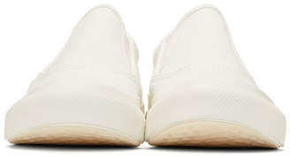 MAISON KITSUNÉ White Canvas Slip-On Sneakers