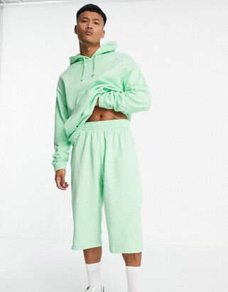 ASOS DESIGN oversized tracksuit with hoodie & oversized shorts in pastel  green - ShopStyle