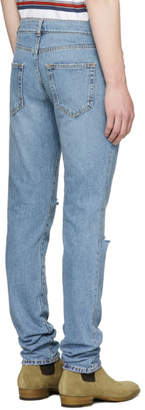 Saint Laurent Blue Skinny Trash Jeans