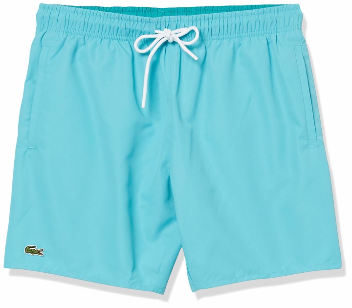 Lacoste men's solid elastic waist swim trunks Clearance