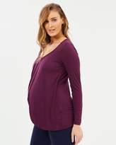 Thumbnail for your product : Angel Maternity Maternity Petal Front Long Sleeve Nursing Top