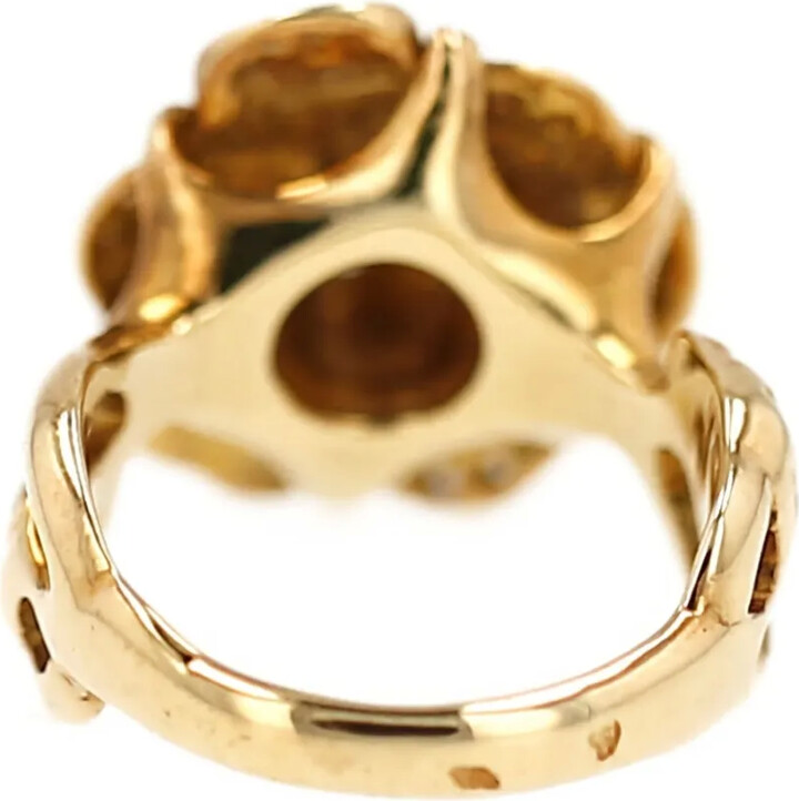 Chanel Pre Owned 1990s Yellow Gold Diamond Ring