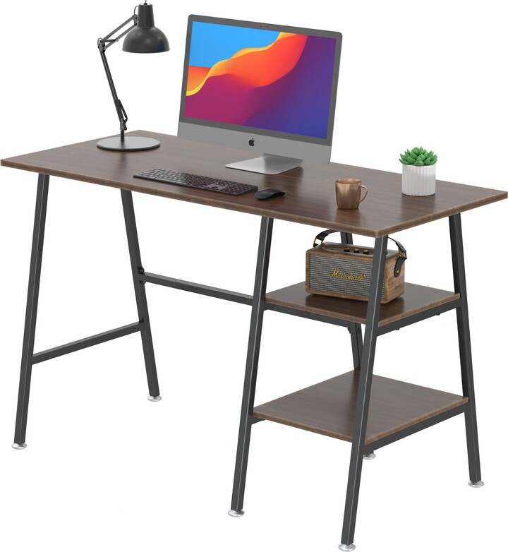 Vecelo Industrial Simple Style Wood Table & Metal Frame Home Office ...