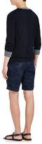 Thumbnail for your product : Officine Generale Men's Leaf-Print Cotton Cuffed Shorts