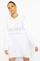 Thumbnail for your product : boohoo Embroidered Collar Polo T-shirt Dress