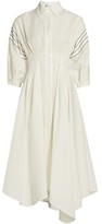 Thumbnail for your product : Brunello Cucinelli Puff-Sleeve Collared Asymmetric Midi Dress