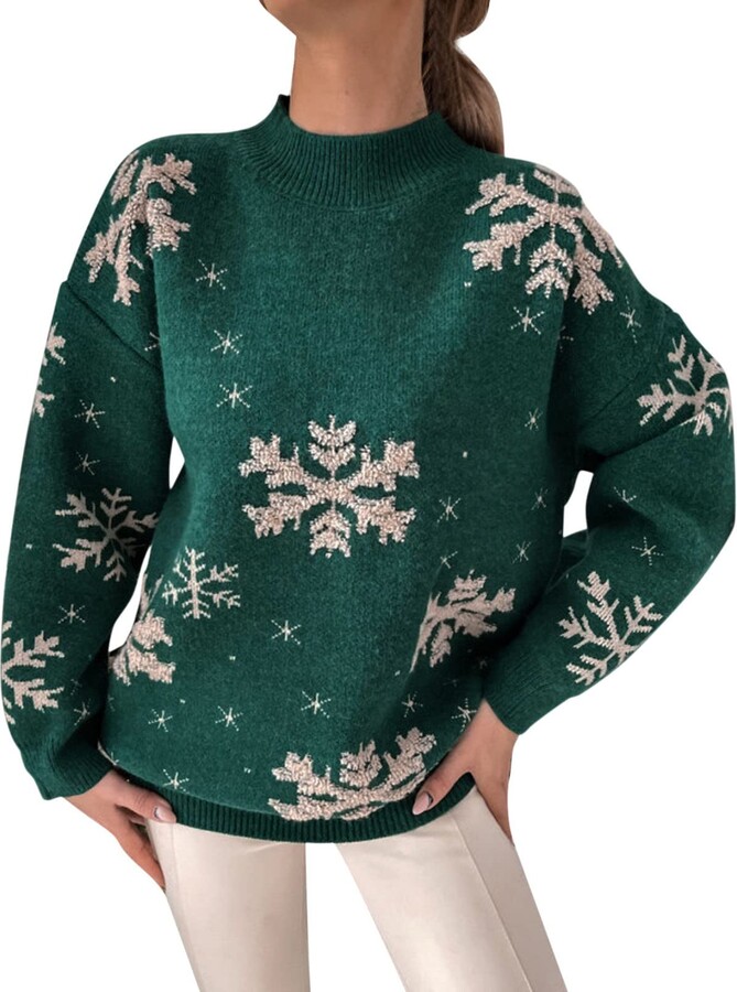 Feancey Crewneck Sweatshirts Women Winter Sherpa Lined Fleece Sweater Tops  Plus Size Pullover Casual Loungewear With Pockets