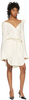 Thumbnail for your product : Alexander Wang Off-White Falling Belted Shoulder Shirt Dress