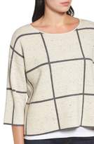 Thumbnail for your product : Eileen Fisher Windowpane Check Boxy Sweater
