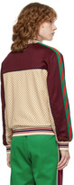 Thumbnail for your product : Gucci Beige & Burgundy Interlocking G Print Track Jacket