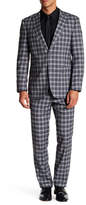 Thumbnail for your product : English Laundry Gray Plaid Two Button Peak Lapel Trim Fit Suit