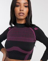 Thumbnail for your product : Criminal Damage long sleeve crop top in seamless contour co-ord