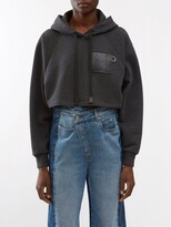 Logo-patch Cropped Jersey Hoodie 