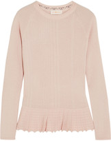 Thumbnail for your product : Tory Burch Sienna silk and cashmere-blend peplum sweater