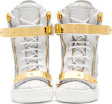 Thumbnail for your product : Giuseppe Zanotti White Lorenz High-Top Wedge Sneakers