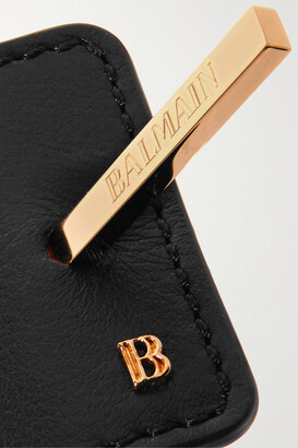 Balmain Paris Hair Couture Gold-tone And Leather Hairclip - Black