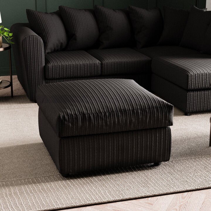 Dunelm Blake Jumbo Cord Footstool Black ShopStyle Sofas & Loveseats