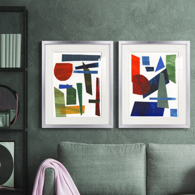 Orren Ellis Colorful Shapes II Premium Framed Print - Ready To Hang