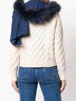 Thumbnail for your product : CHARLOTTE SIMONE raccoon fur-lined hooded scarf