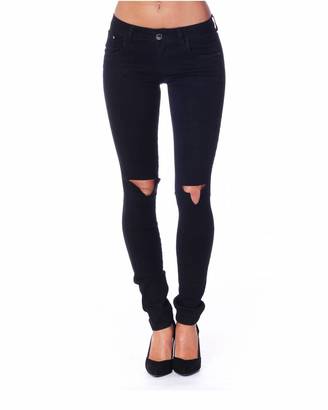 Missy Empire Anjie Black Distressed Ripped Knee Jeans