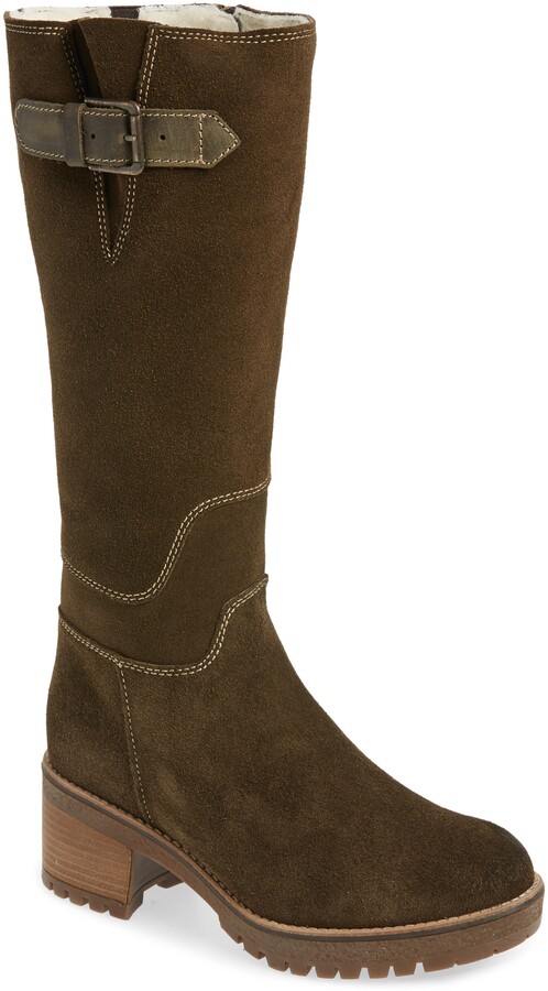 green suede tall boots