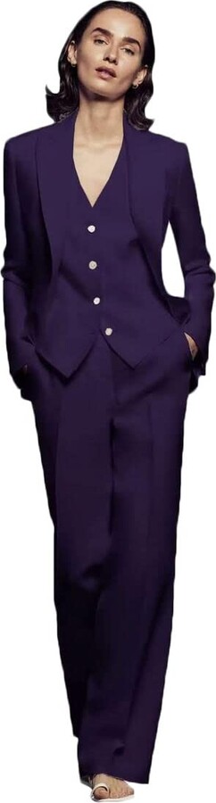 Damen Business Anzug Set Aus Samt - Mit Spitzrevers & Gerader Hose | Für Büro & Festliche Anlässe