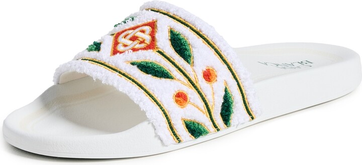 Casablanca Embroidered Terry Sliders