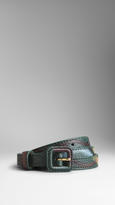 Thumbnail for your product : Burberry Hand-Painted Grainy Leather Belt