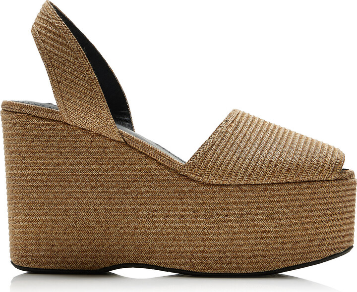 Raffia Platform Wedge Sandals
