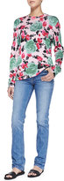 Thumbnail for your product : Marc by Marc Jacobs Jerrie Rose Printed Crewneck Sweater & Drainpipe Faded Slim Denim Jeans