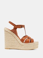 Thumbnail for your product : Saint Laurent Tribute Leather Espadrille Wedge Sandals