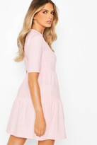 Thumbnail for your product : boohoo Rib Tiered Smock Dress