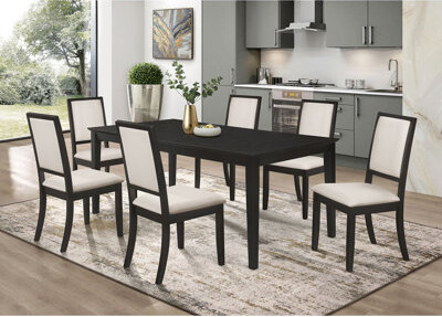 Orren Ellis Daniela Black And Cream 7-Piece Dining Set