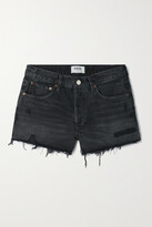 Thumbnail for your product : AGOLDE Parker Distressed Denim Shorts - Black