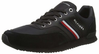 tommy hilfiger iconic leather trainers black