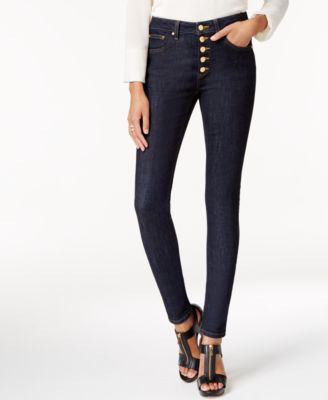 MICHAEL Michael Kors Button-Front Skinny Jeans