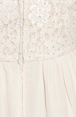 Speechless Embellished Glitter Lace Strapless Dress (Juniors)