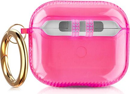 Worry Free Gadgets Protective TPU Case with Golden Keychain for Apple AirPod 3rd Gen - Pink
