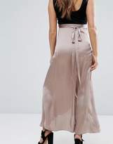 Thumbnail for your product : ASOS Maternity Over The Bump Maxi Wrap Skirt In Satin