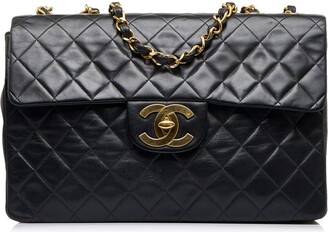 Pre-owned Chanel Black Quilted Leather Jumbo Classic Single Flap Bag