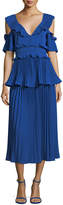 Thumbnail for your product : Self-Portrait Pleated Frills Midi Cocktail Dress