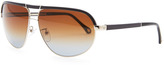 Thumbnail for your product : Ermenegildo Zegna Metal & Acetate Aviator Sunglasses, Navy